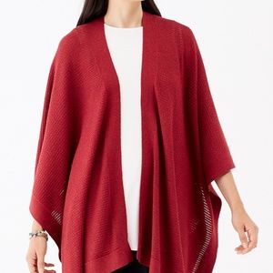 J. Jill Mixed Textures Knit Ruana, One Size